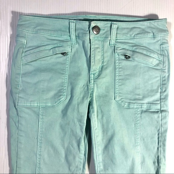 AE American Eagle Mint Green Jeggings Super Stretch 2 - Picture 6 of 14